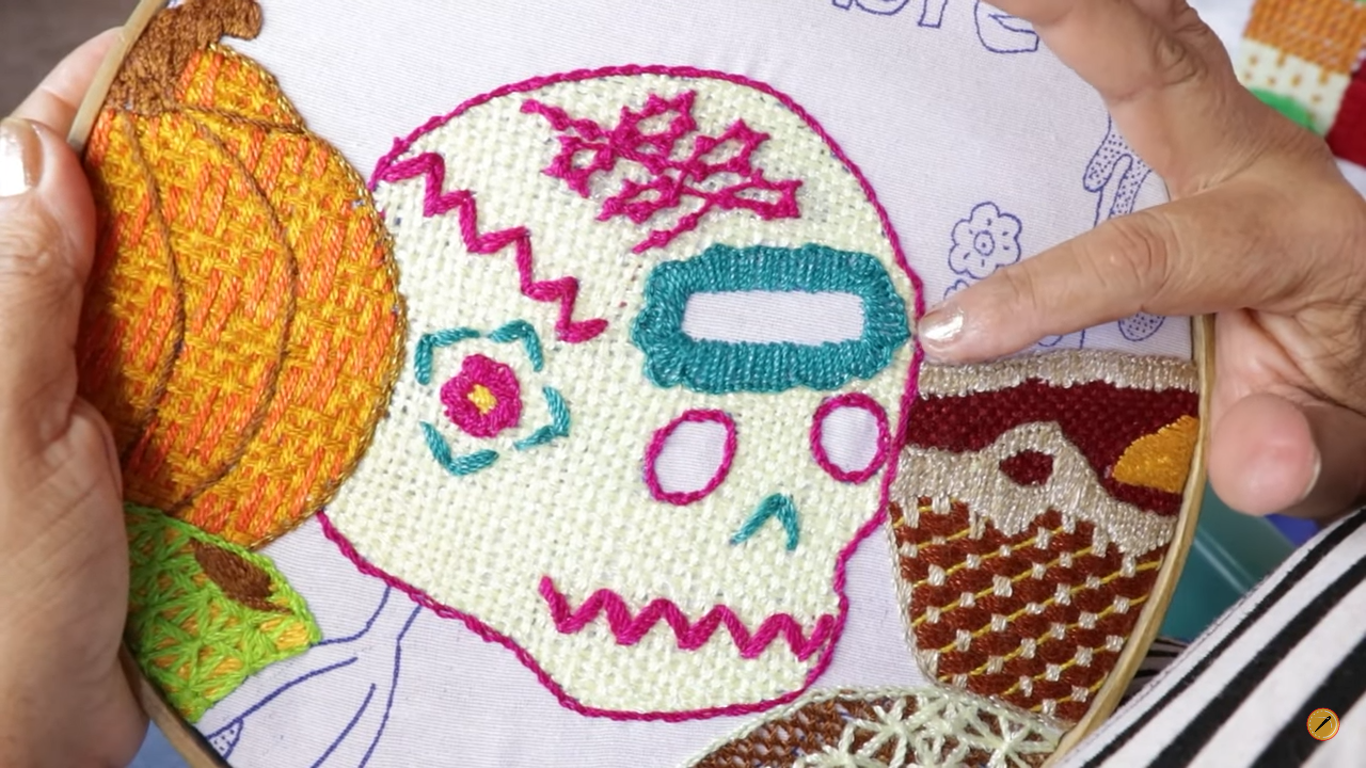 🍂 ¿Como bordar una CALAVERA BF 155