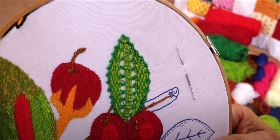 🍃 ¿Como bordar HOJA DE CEREZAS? | BF 133