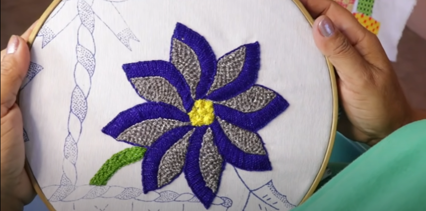 Bordado para flor de NOCHEBUENA