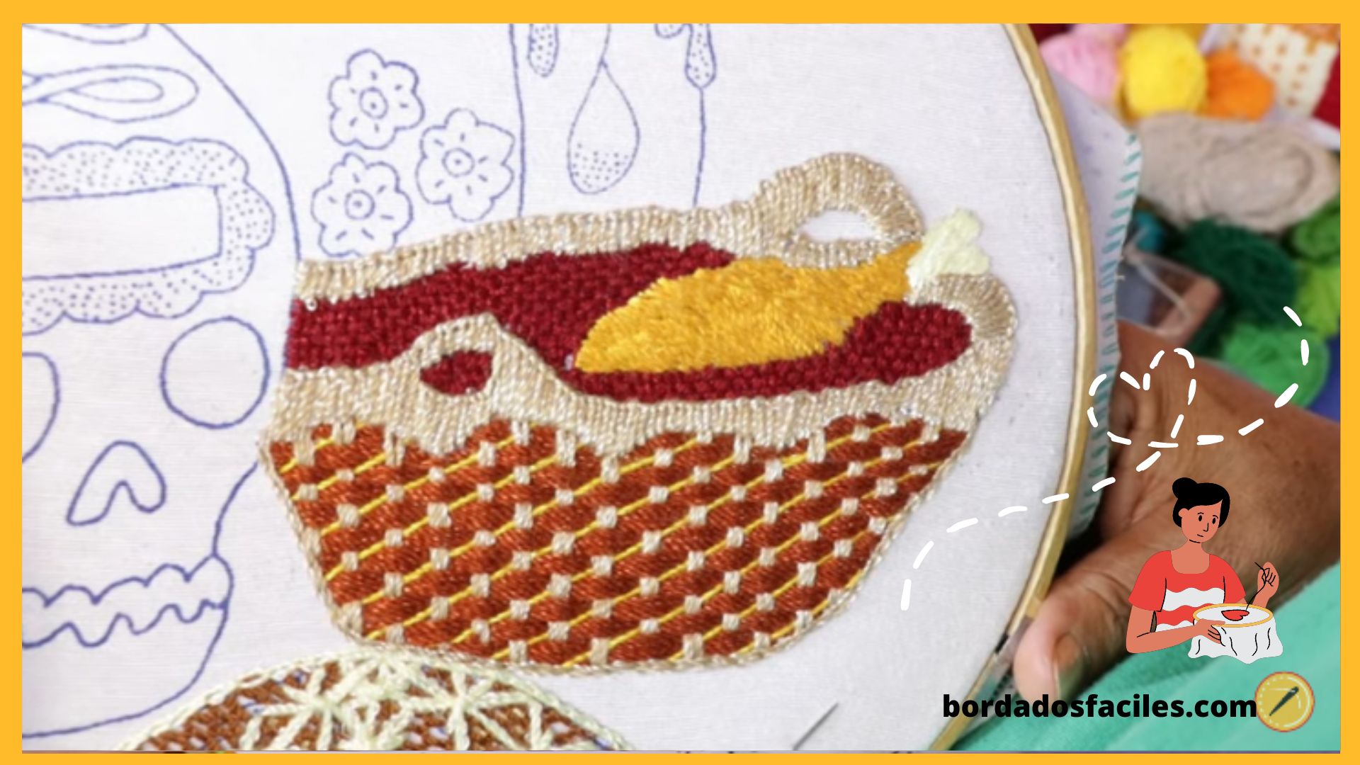 Bordado con forma de casuela