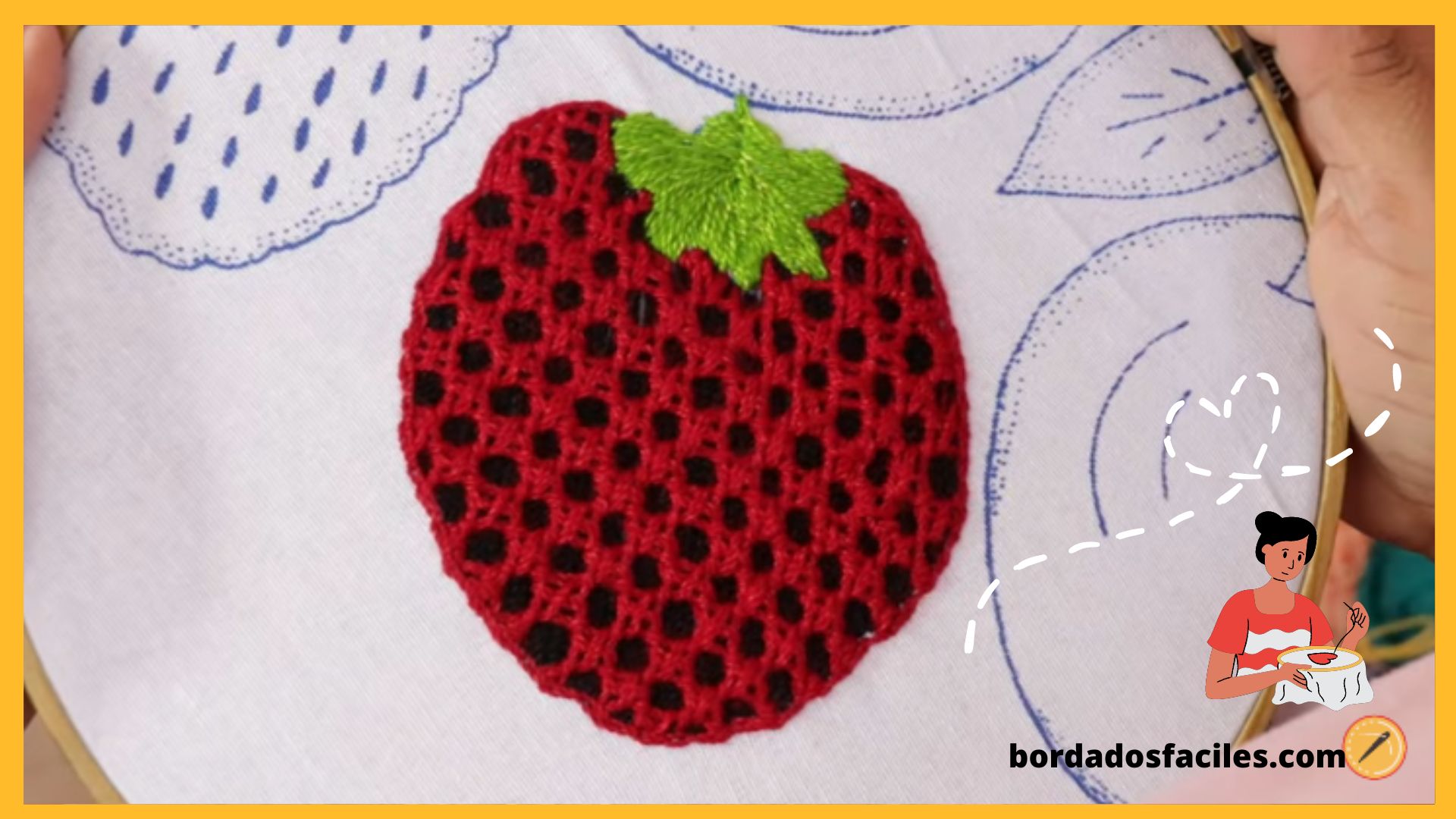 Bordado de fresas