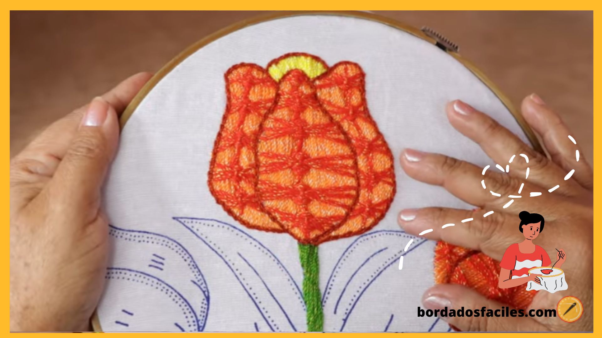 Bordado de tulipán
