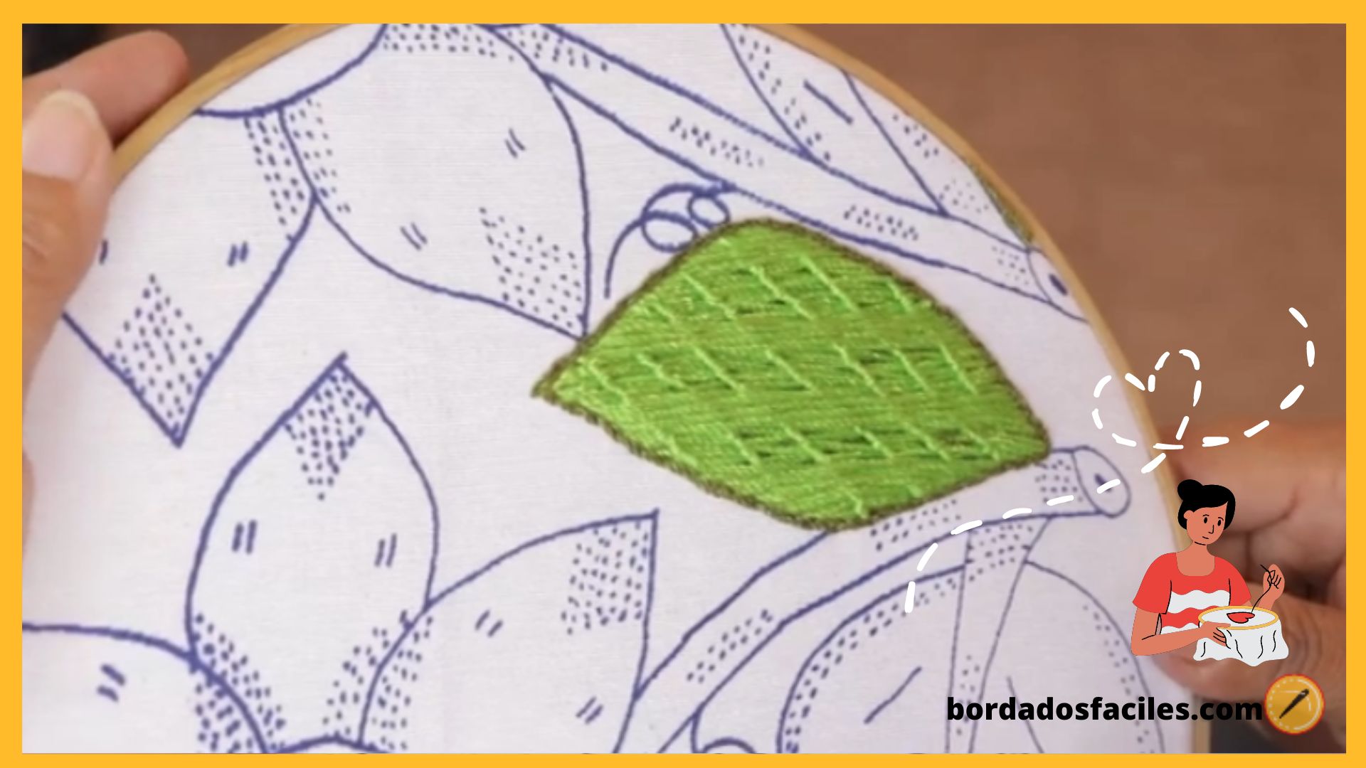 Cómo bordar una hoja sencilla