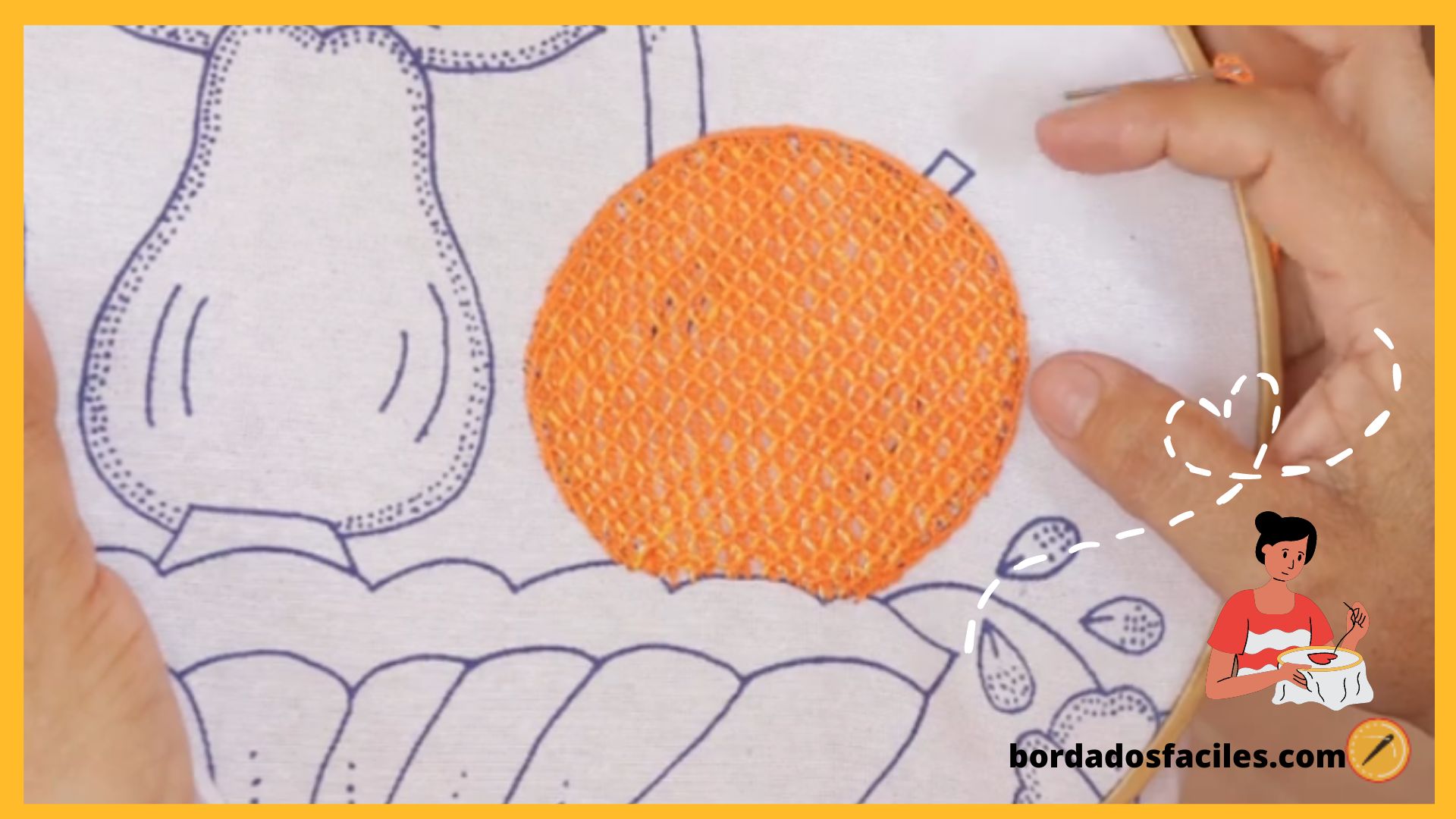 Cómo bordar una naranja fácil