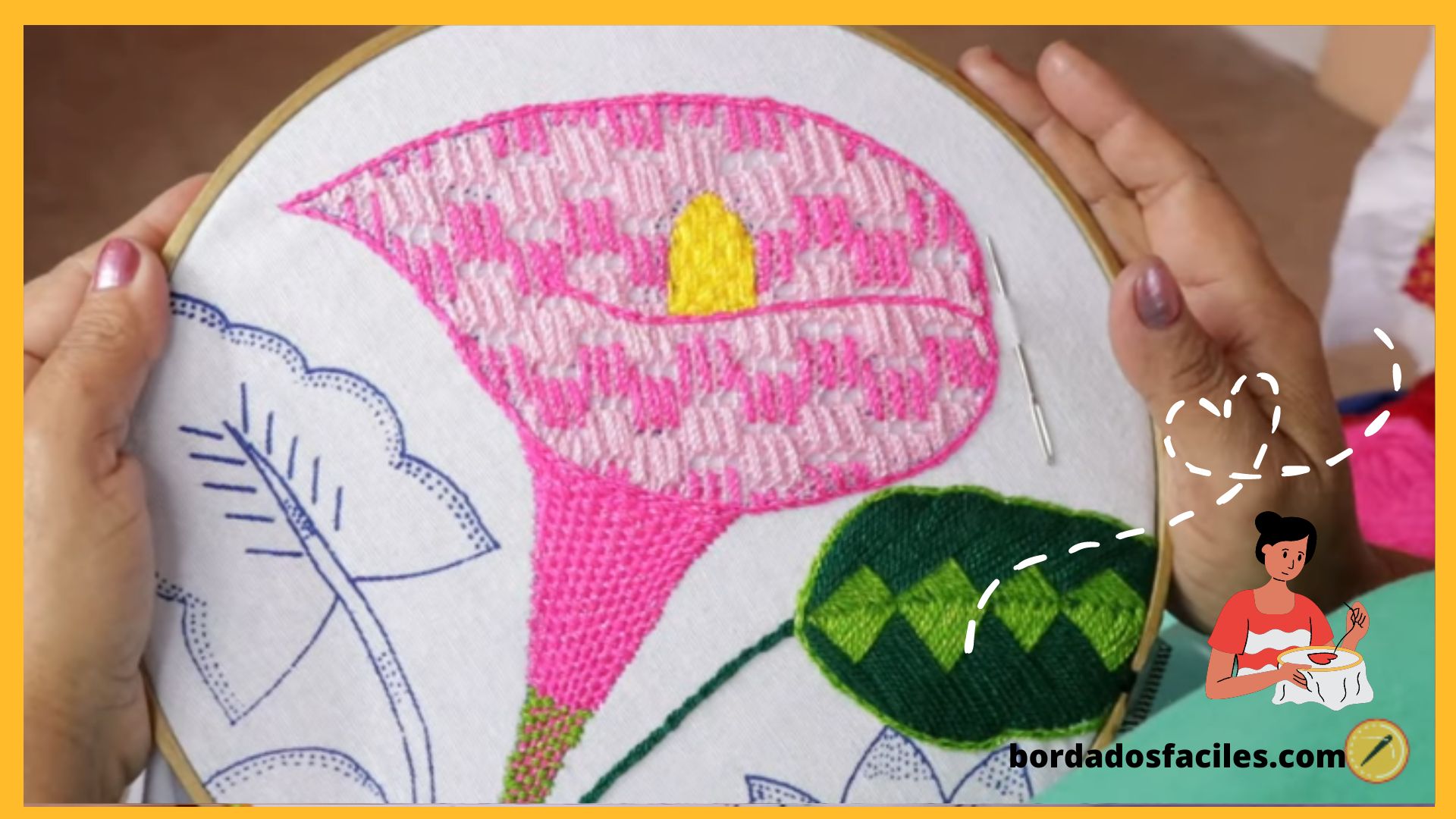 Flor alcatraz bordado