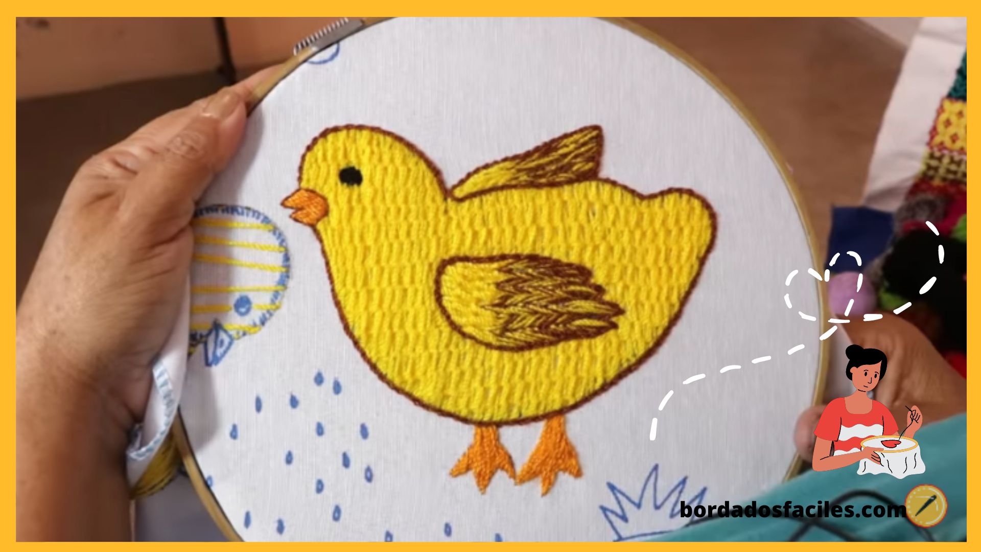 Pollito bordado para principiantes
