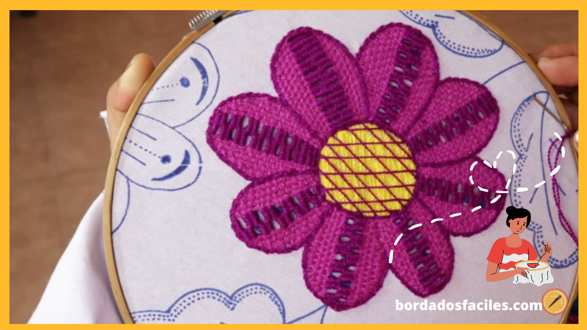 Puntada de flor sencilla