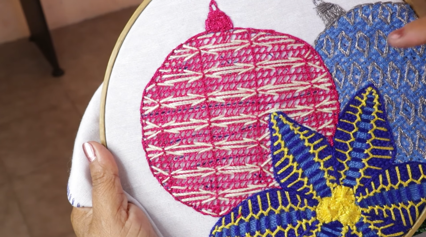 BORDADO FANTASIA para ESFERAS💖 ¡BORDADOS NAVIDEÑOS!🎄 BORDADOS FACILES