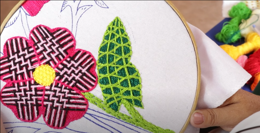 BORDADOS paso a paso para HOJAS