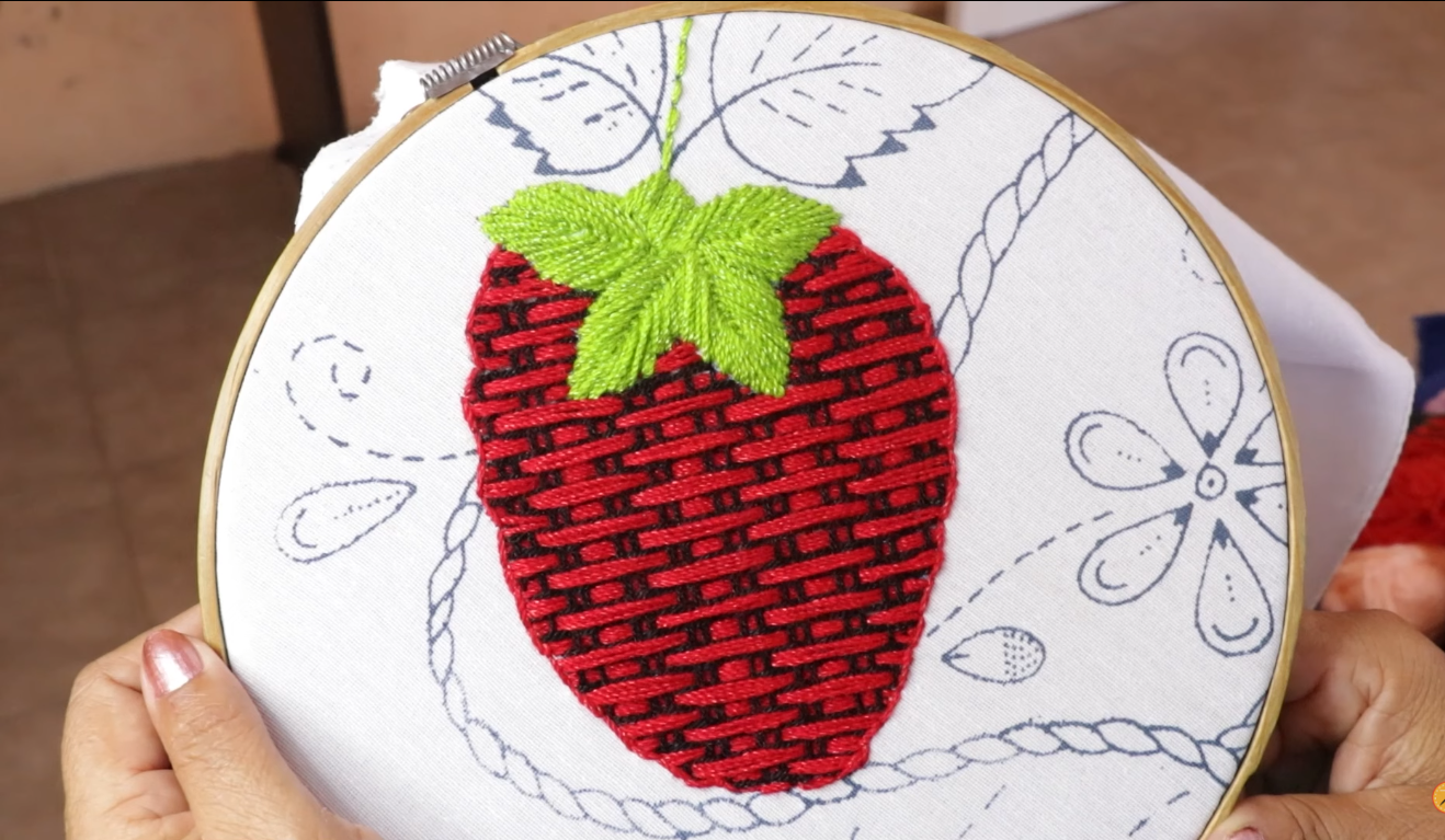 Cómo Bordar una Fresa con Petatillo - Paso a Paso Fácil
